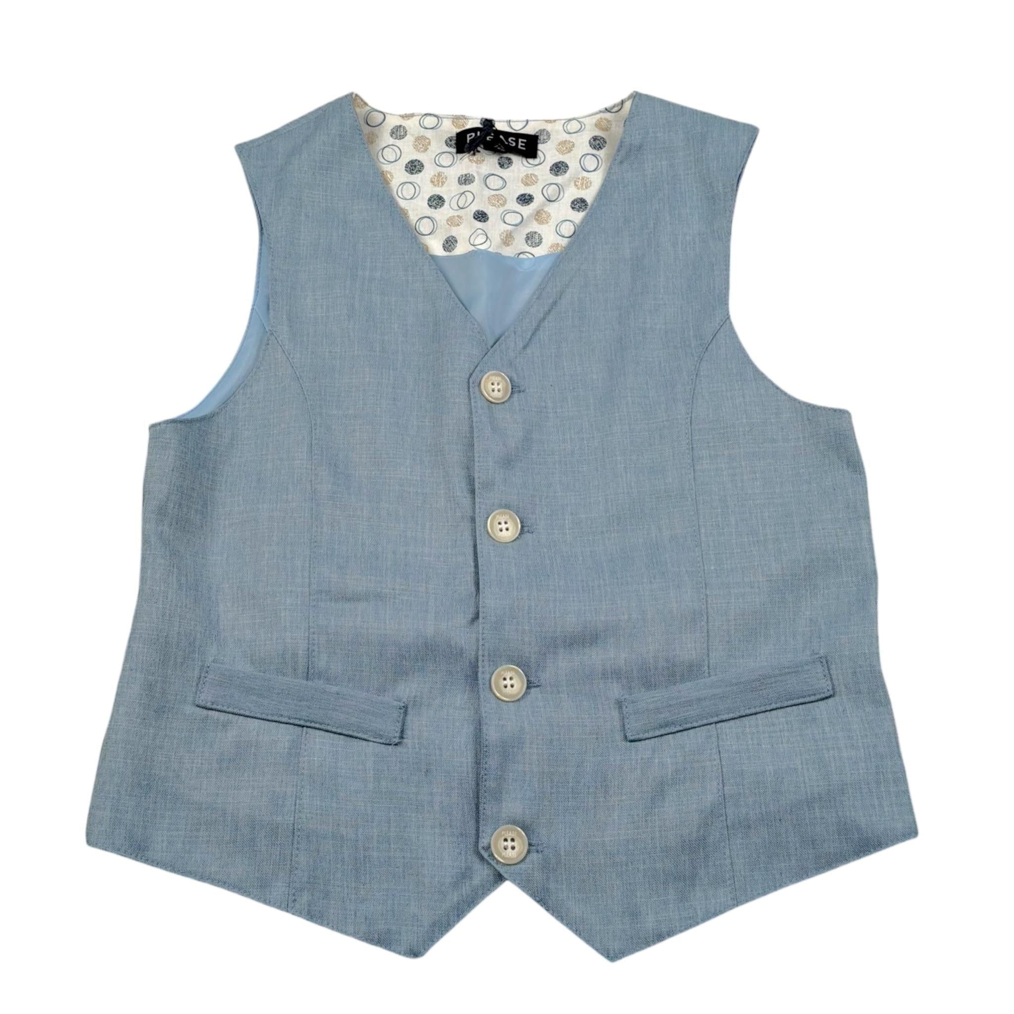 Please Gilet Tinta Unita con Bottoni per Bambino JH01130B73 POLVERE PLEASE 