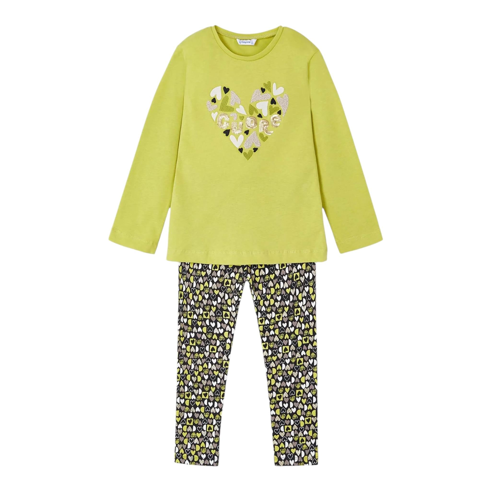 MAYORAL completo 2 pezzi shirt-leggins fantasia  Verde per Bambina 471361 VERDE MAYORAL 