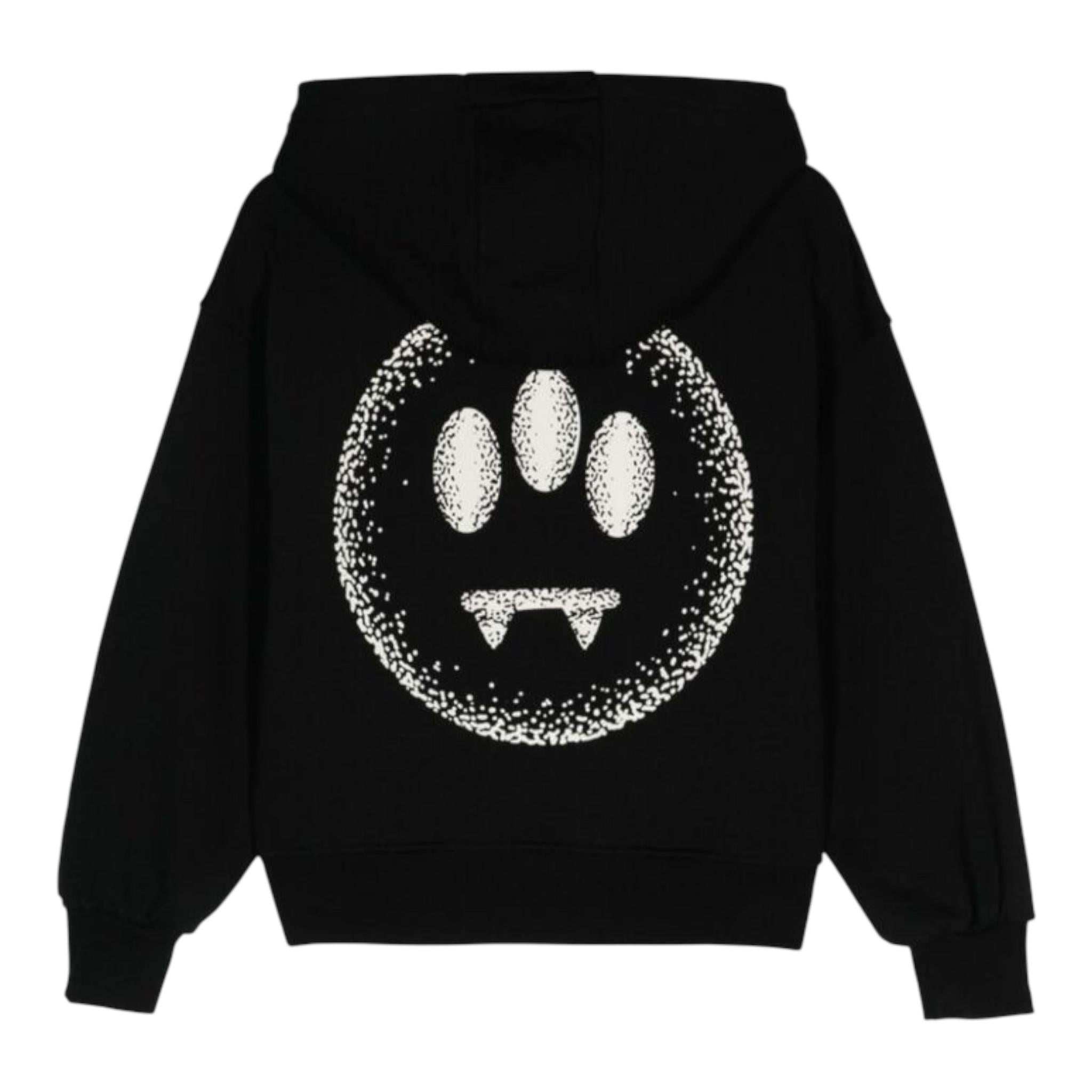 BARROW KIDS felpa chiusa con cappuccio tinta unita con logo Nero per Bambino F4BKJUHS052 NERO BARROW KIDS 