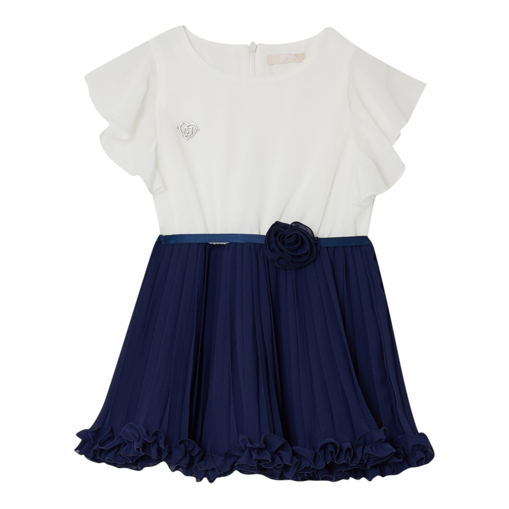 Liu Jo Abito Bicolore Mezza Manica Velato per Bambina KA5133J BIANCO/BLU LIU JO 