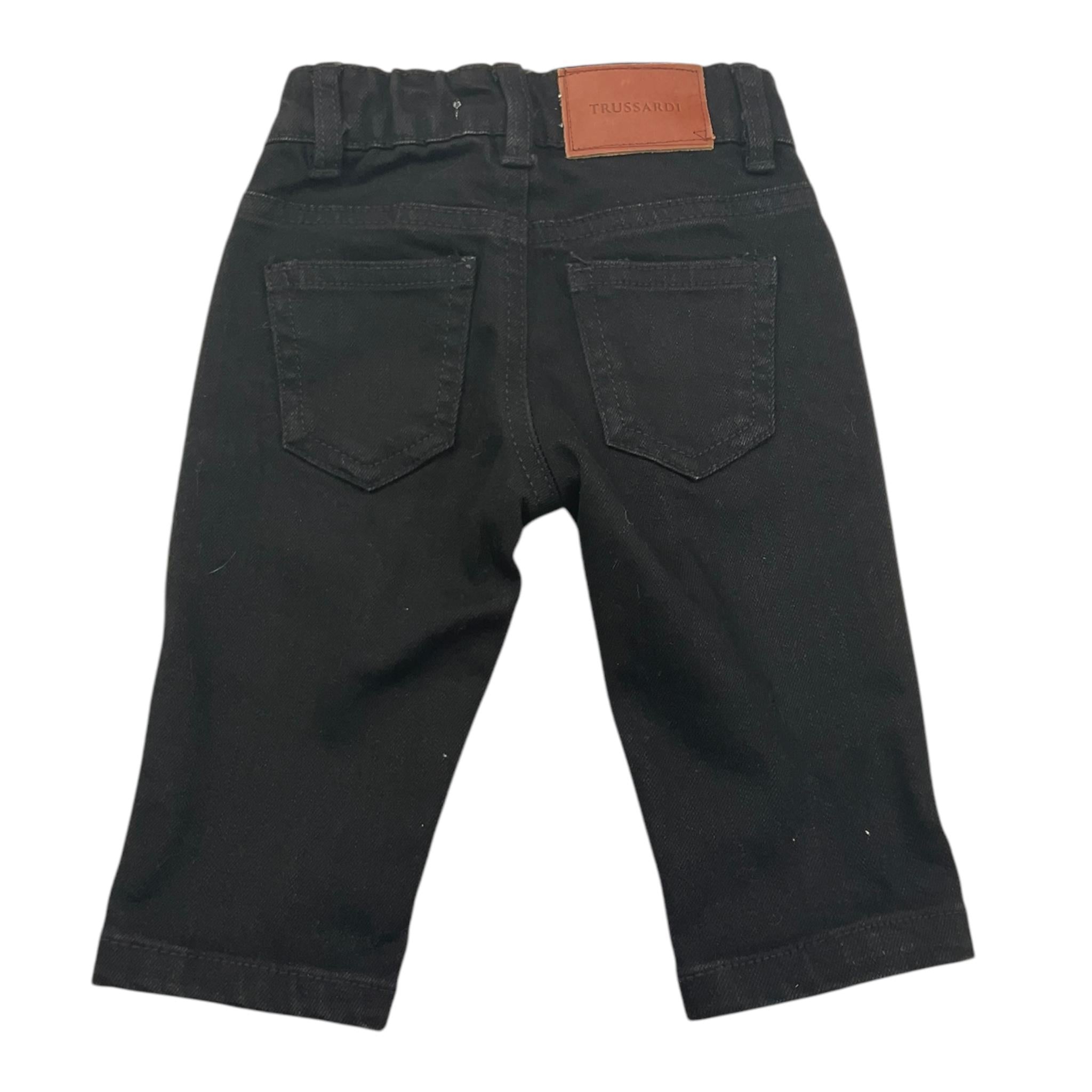 TRUSSARDI jeans tinta unita con elastico in vita Nero per Neonato TIA25088JE NERO TRUSSARDI 