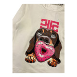 JANICE shirt girocollo tinta unita con stampa in contrasto Bianco per Neonata JN624N BIANCO JANICE 