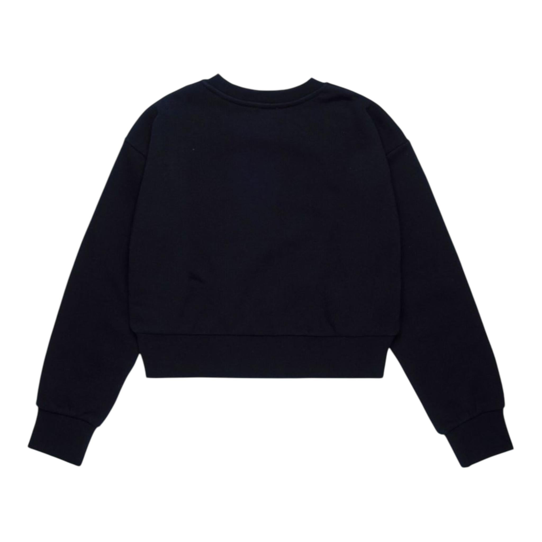 Diesel Felpa Chiusa Girocollo Tinta Unita con Logo per Bambina J01826 NERO DIESEL 