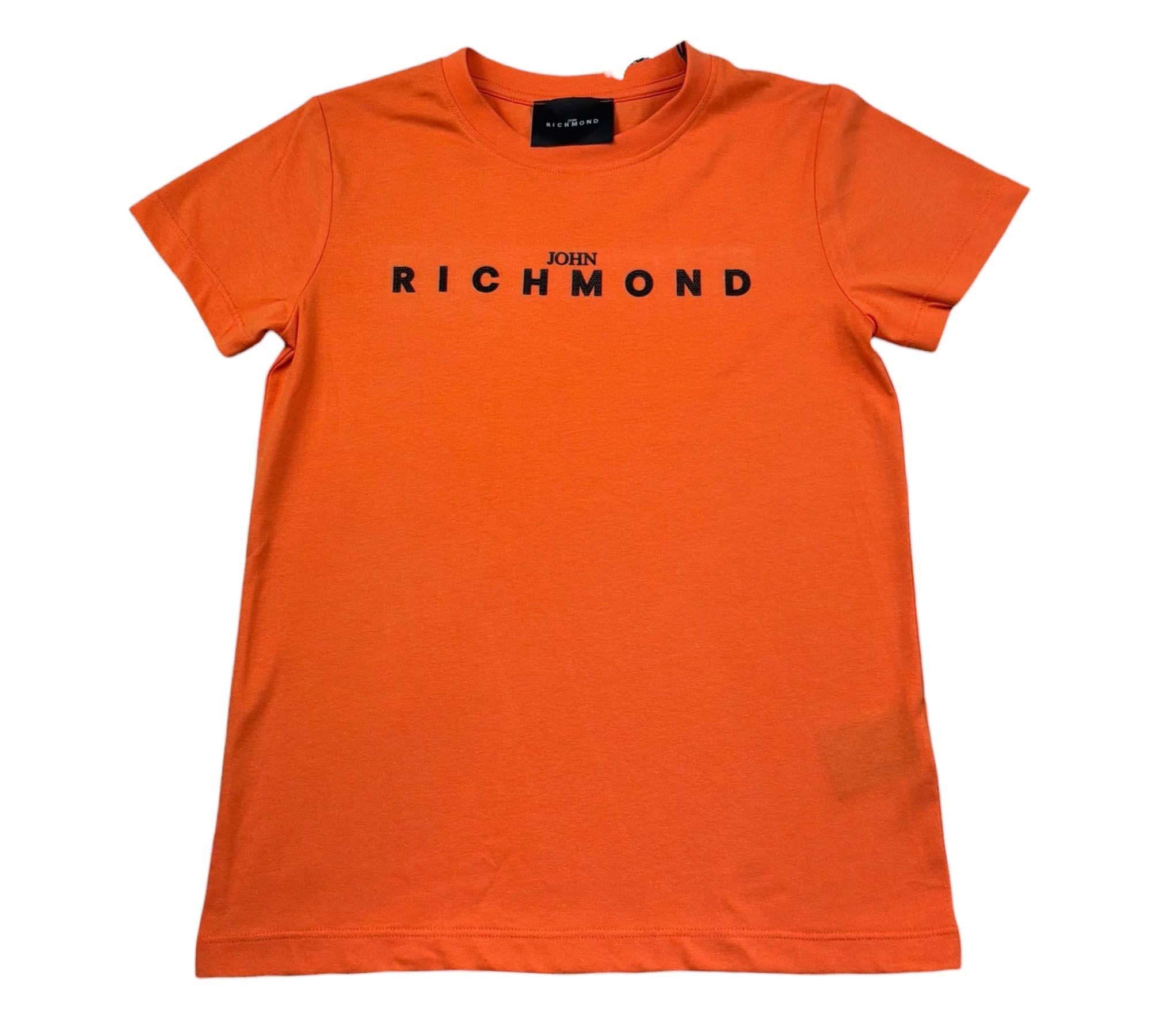 John Richmond T-Shirt Girocollo Tinta Unita con Logo per Bambino RBP26008TS ARANCIONE JOHN RICHMOND 