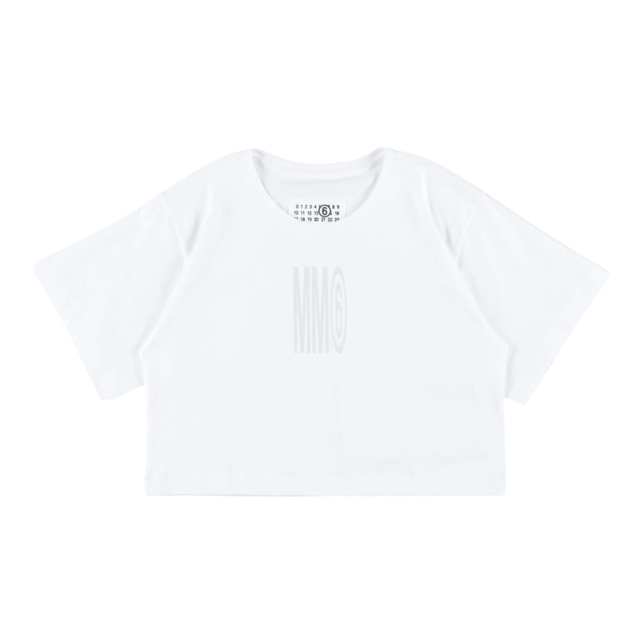 Maison Margiela T-Shirt Girocollo Tinta Unita con Stampa per Bambina M60806M BIANCO MAISON MARGIELA 