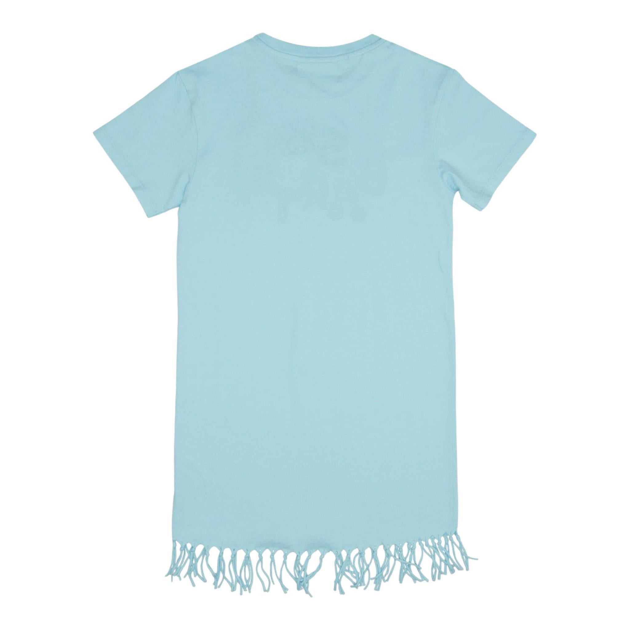 Saint Barth Abito Mezza Manica Tinta Unita con Ricami per Bambina SBWOOD AZZURRO SAINT BARTH 