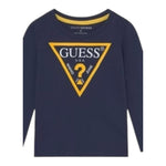 Guess Shirt Girocollo Tinta Unita con Stampa per Neonato N84I24K8HM0 BLU GUESS 