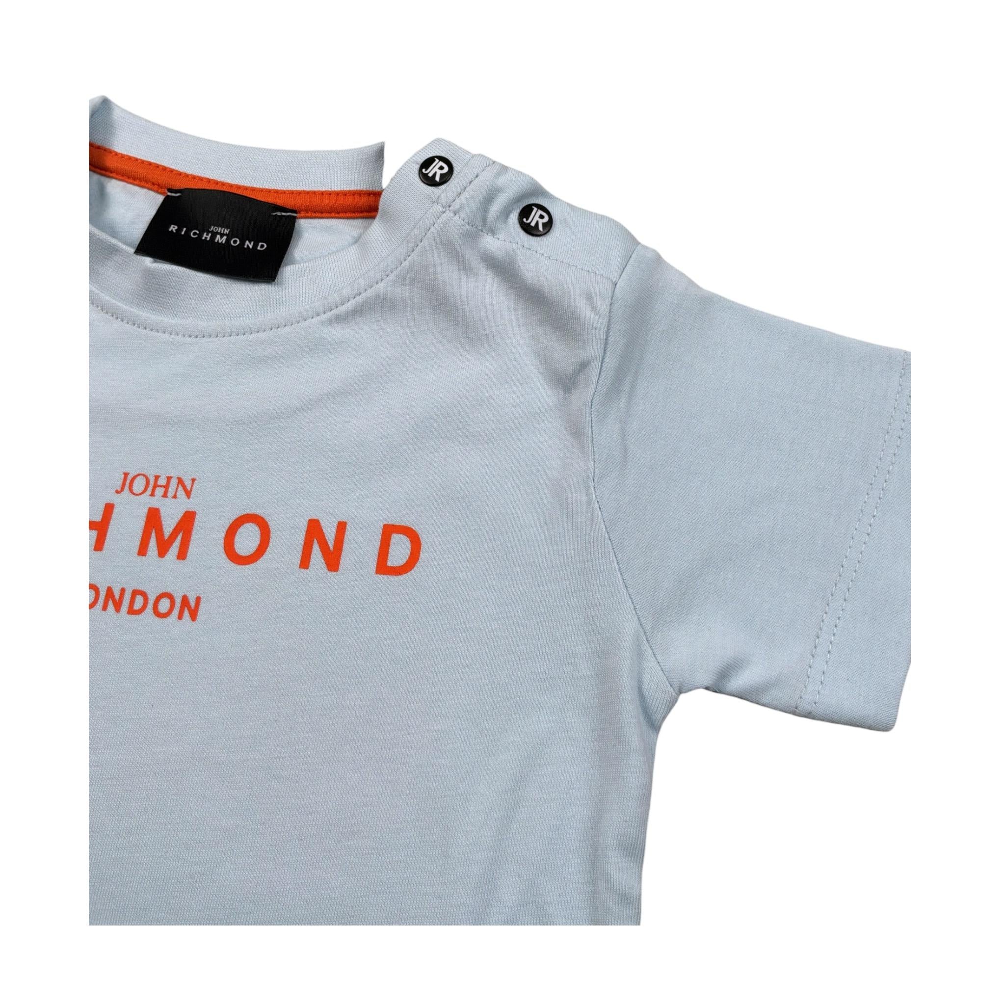 John Richmond T-Shirt Girocollo tinta unita con Stampa Azzurro per Neonato RIP25014TSXXXX AZZURRO JOHN RICHMOND 