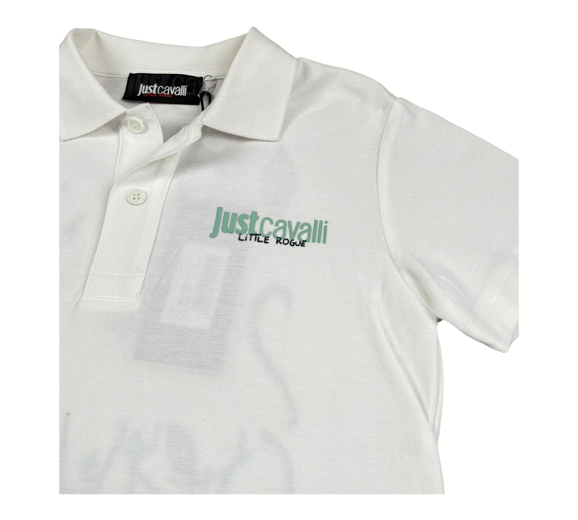 Just Cavalli Polo Mezza Manica Tinta Unita con Logo per Bambino JBP26069PO BIANCO JUST CAVALLI 