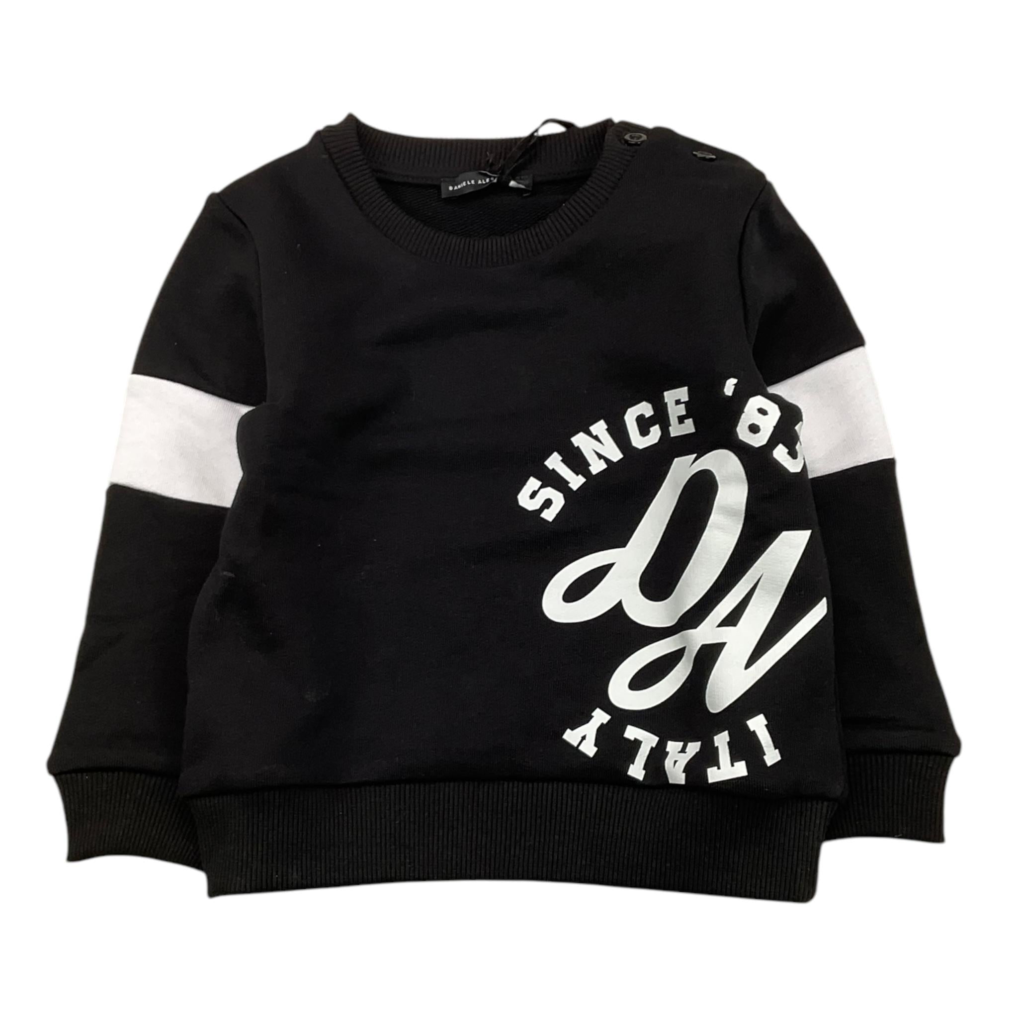 DANIELE ALESSANDRINI felpa tinta unita con stampa Nero per Neonato 1291T000833 NERO DANIELE ALESSANDRINI 