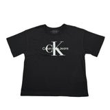 Calvin Klein T-Shirt Girocollo Tinta Unita con Logo per Bambina IG0IG02801X NERO CALVIN KLEIN 