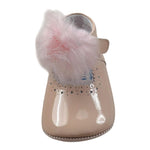 Indice Ballerine Tinta Unita con Strappo E Pon Pon per Neonata 1708 ROSA INDICE 