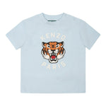 Kenzo T-Shirt Girocollo Tinta Unita con Stampa per Neonato K60977 AZZURRO KENZO 