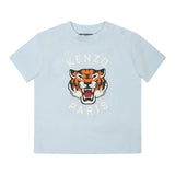 Kenzo T-Shirt Girocollo Tinta Unita con Stampa per Neonato K60977 AZZURRO KENZO 