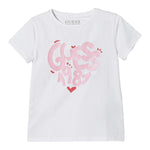 Guess T-Shirt Tinta Unita con Stampa per Bambina A5RI00K6YW4J BIANCO GUESS 