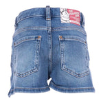 Dsquared2 Short In Denim Tinta Unita per Bambina DQ0787 BLU DSQUARED2 