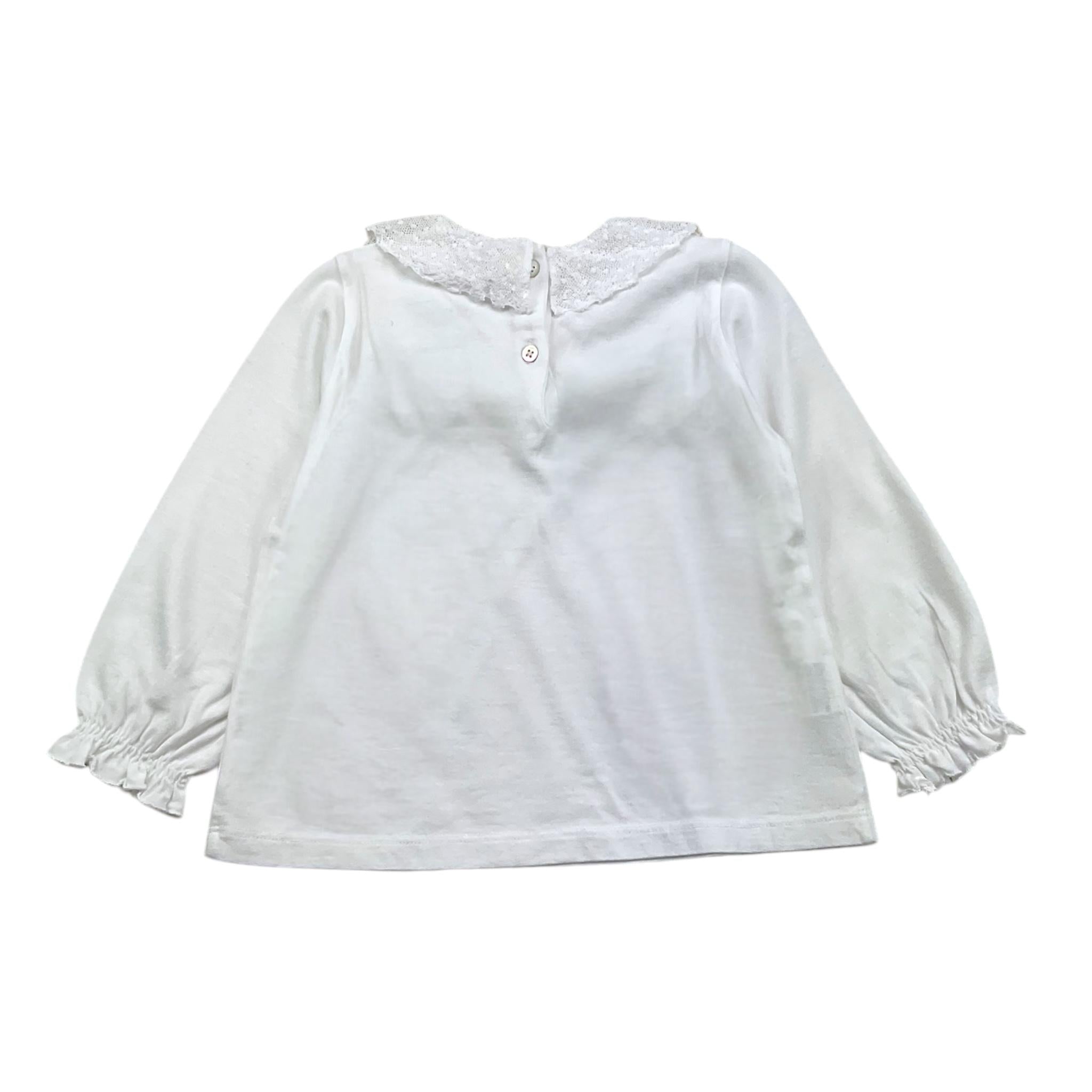 ZHOE & TOBIAH shirt tinta unita con colletto con ricami Bianco per Bambina BSS5 BIANCO ZHOE & TOBIAH 