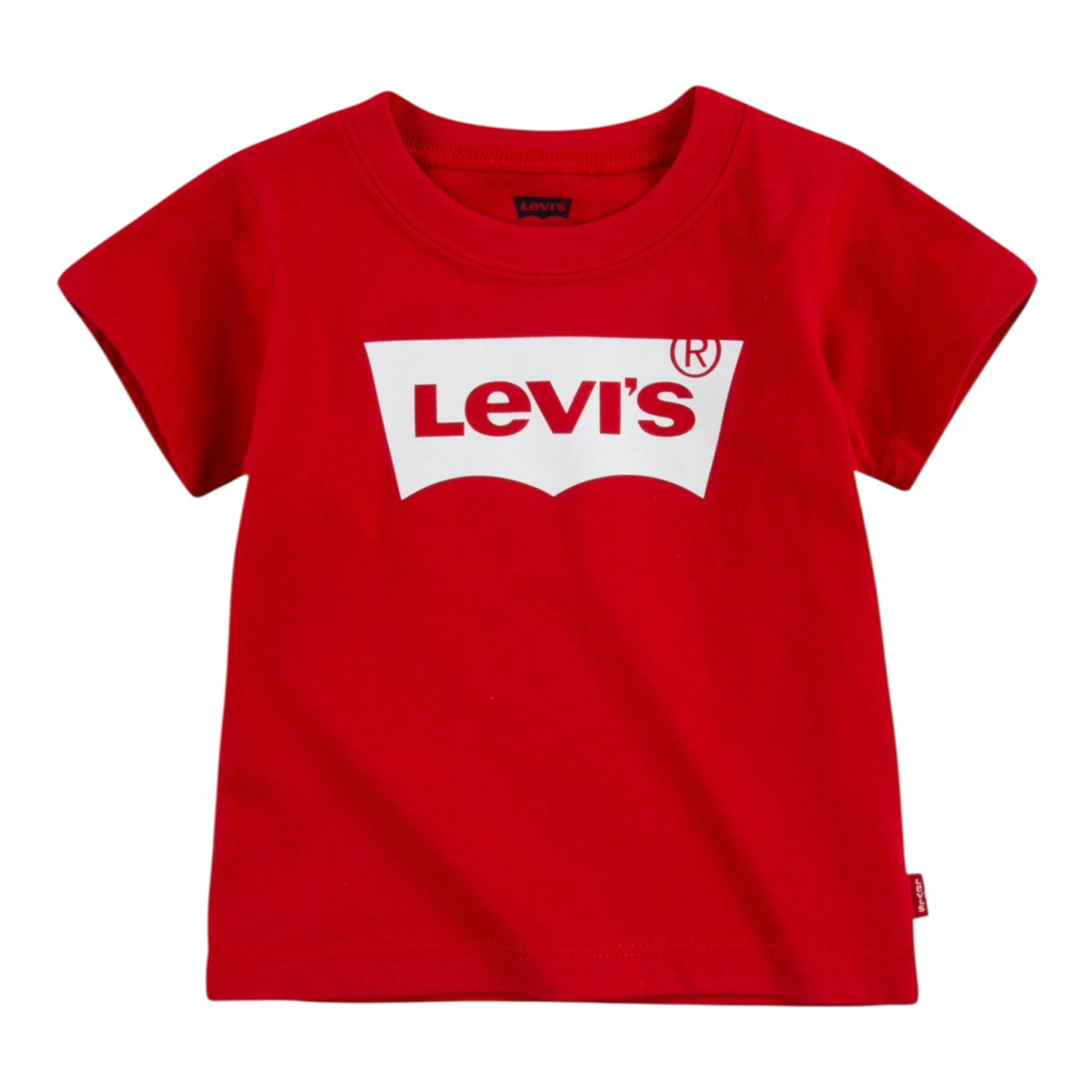 Levi'S T-Shirt Girocollo Tinta Unita con Logo per Neonato 6E8157XXX ROSSO LEVI'S 