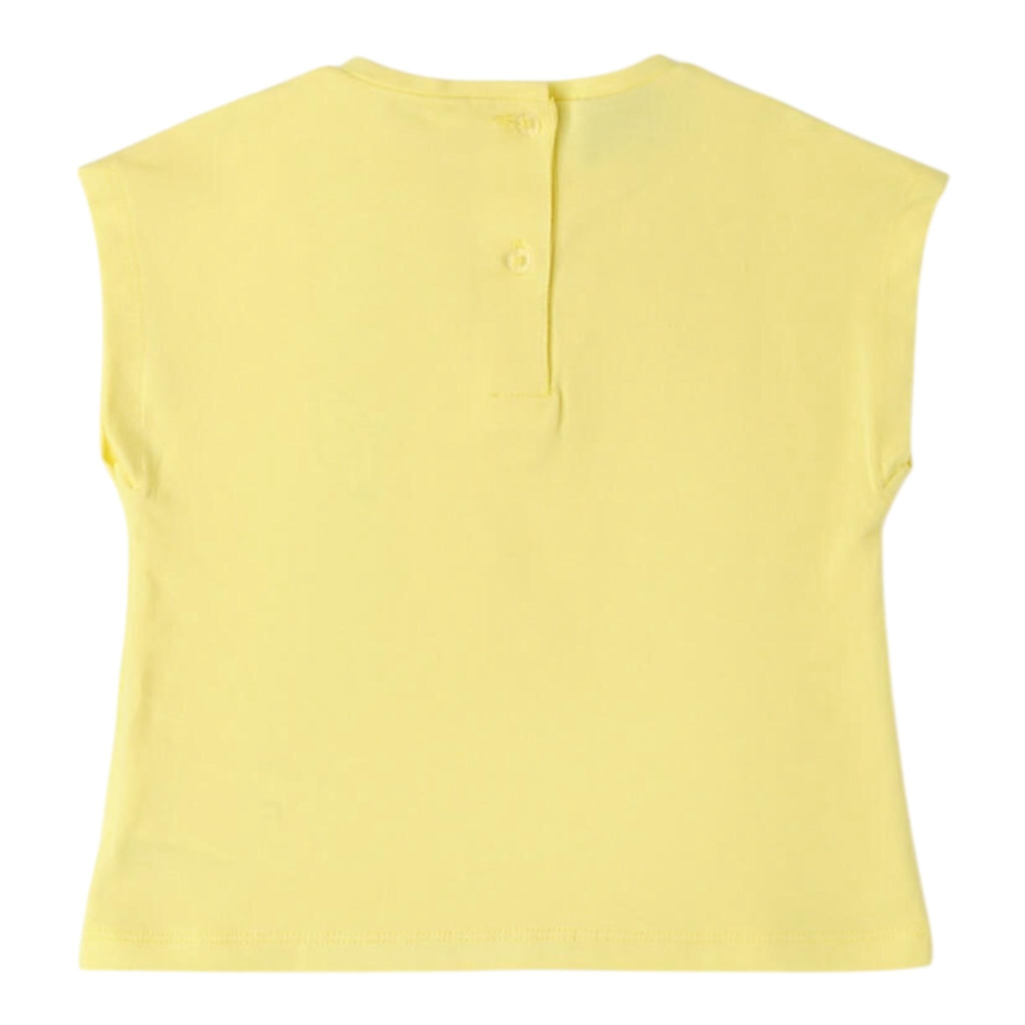 Sarabanda T-Shirt Girocollo Tinta Unita con Applicazioni per Neonata 06612 GIALLO SARABANDA 