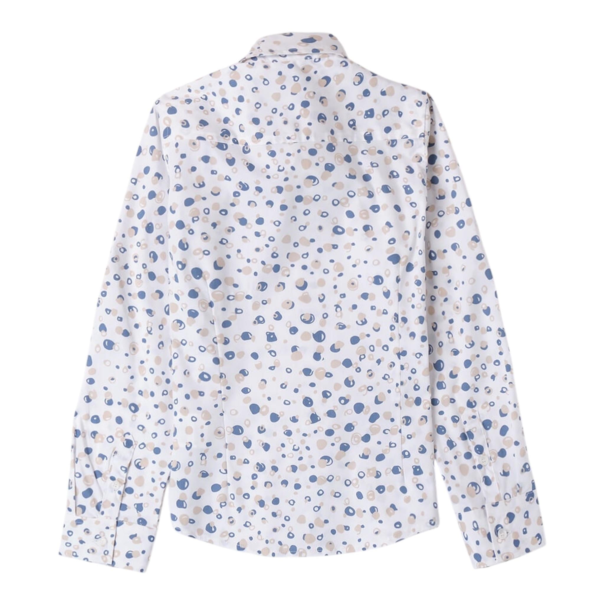 Sarabanda Camicia Manica Lunga Tinta Unita con Stampe per Bambino 08730 BIANCO SARABANDA 