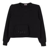 LIU JO felpa chiusa girocollo tinta unita con stampa  Nero per Bambina GF4161X NERO LIU JO 