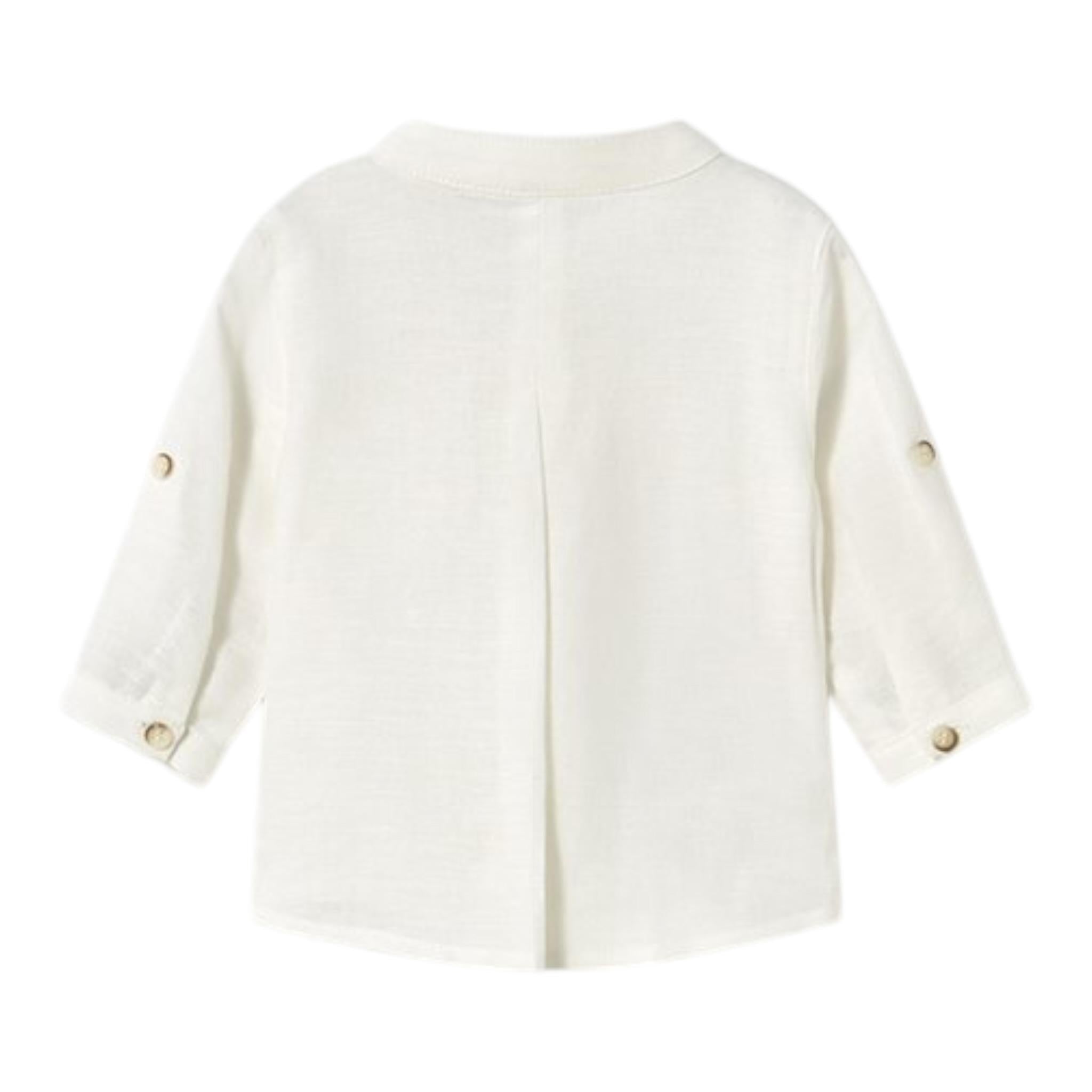 Mayoral Camicia Tinta Unita con Fantasia A Righe per Neonato 11033 PANNA MAYORAL 