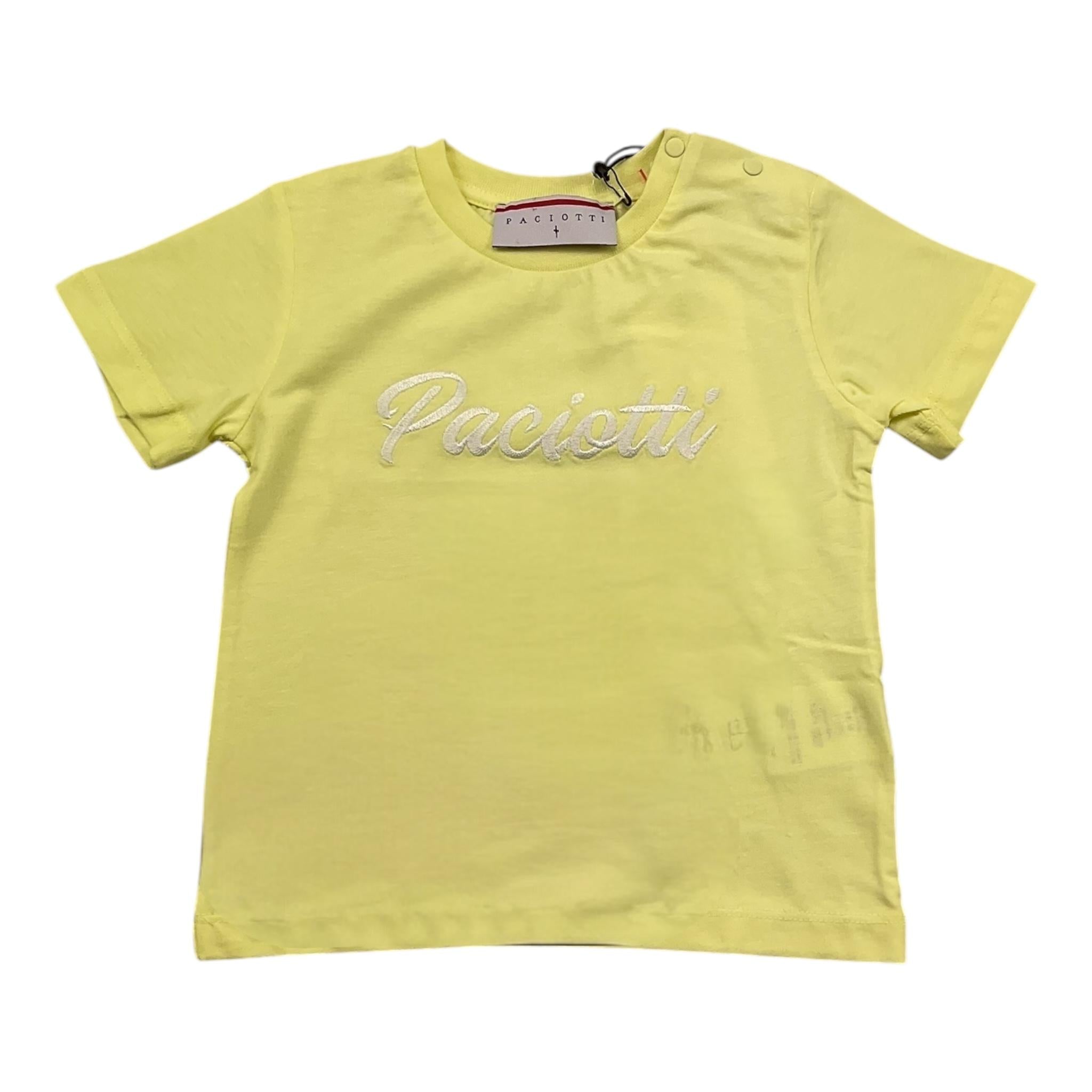 Cesare Paciotti T-Shirt Girocollo Tinta Unita con Logo per Neonato TSP4157B GIALLO CESARE PACIOTTI 