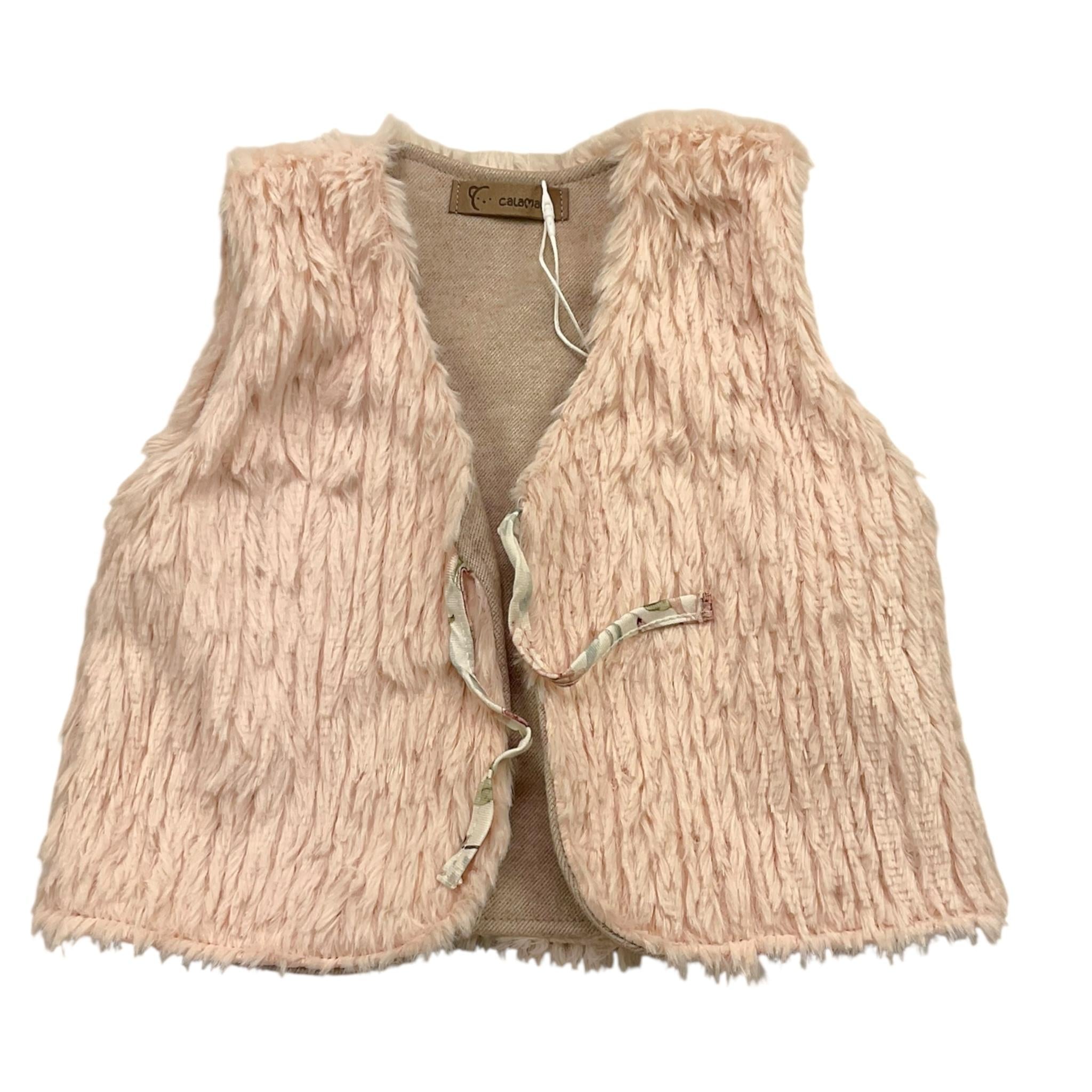 CALAMARO gilet tinta unita in pelliccia Rosa per Neonata 14017 ROSA CALAMARO 