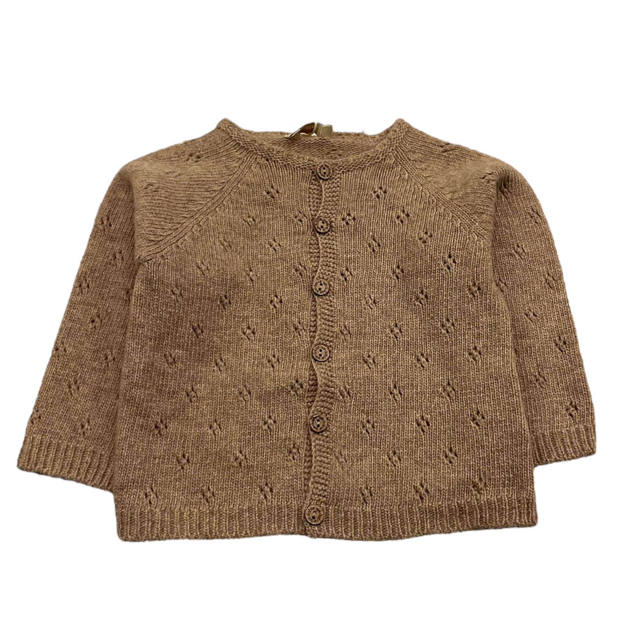 WEDOBLE cardigan tinta unita con trafori Fango per Neonata I2406308 FANGO WEDOBLE 
