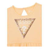 Guess Abito Giromanica Tinta Unita con Paillettes per Bambina K5GK22K6YW4 PESCA GUESS 