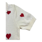 Saint Barth Polo Mezza Manica Tinta Unita con Ricami Cuori per Bambina EVONNE PANNA SAINT BARTH 