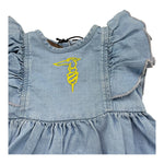 Trussardi Abito In Denim Giromanica con Stampa per Neonata ABH AZZURRO TRUSSARDI 