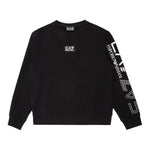 EMPORIO ARMANI felpa tinta unita girocollo con stampa Nero per Bambino 6DBM66 NERO EMPORIO ARMANI 