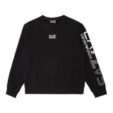 EMPORIO ARMANI felpa tinta unita girocollo con stampa Nero per Bambino 6DBM66 NERO EMPORIO ARMANI 