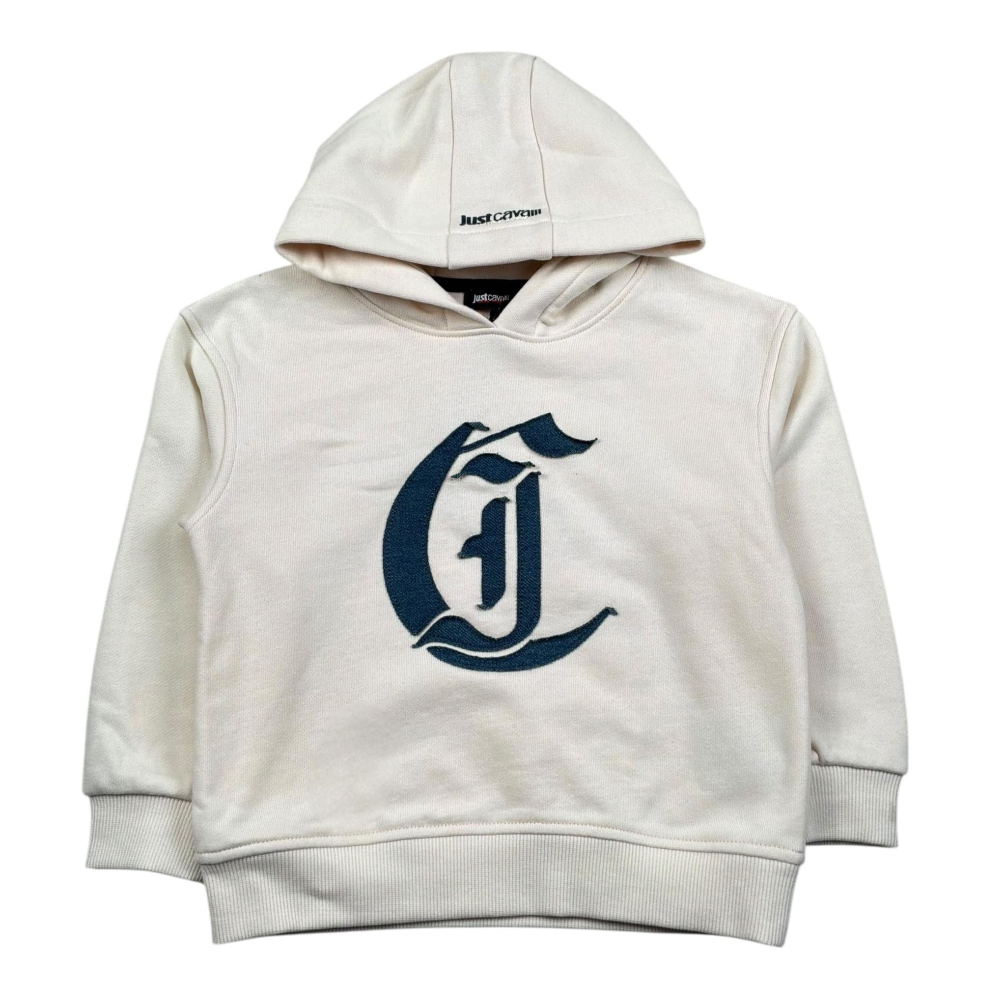 Just Cavalli Felpa Chiusa con Cappuccio Tinta Unita con Logo per Neonato JIP26078FE PANNA JUST CAVALLI 