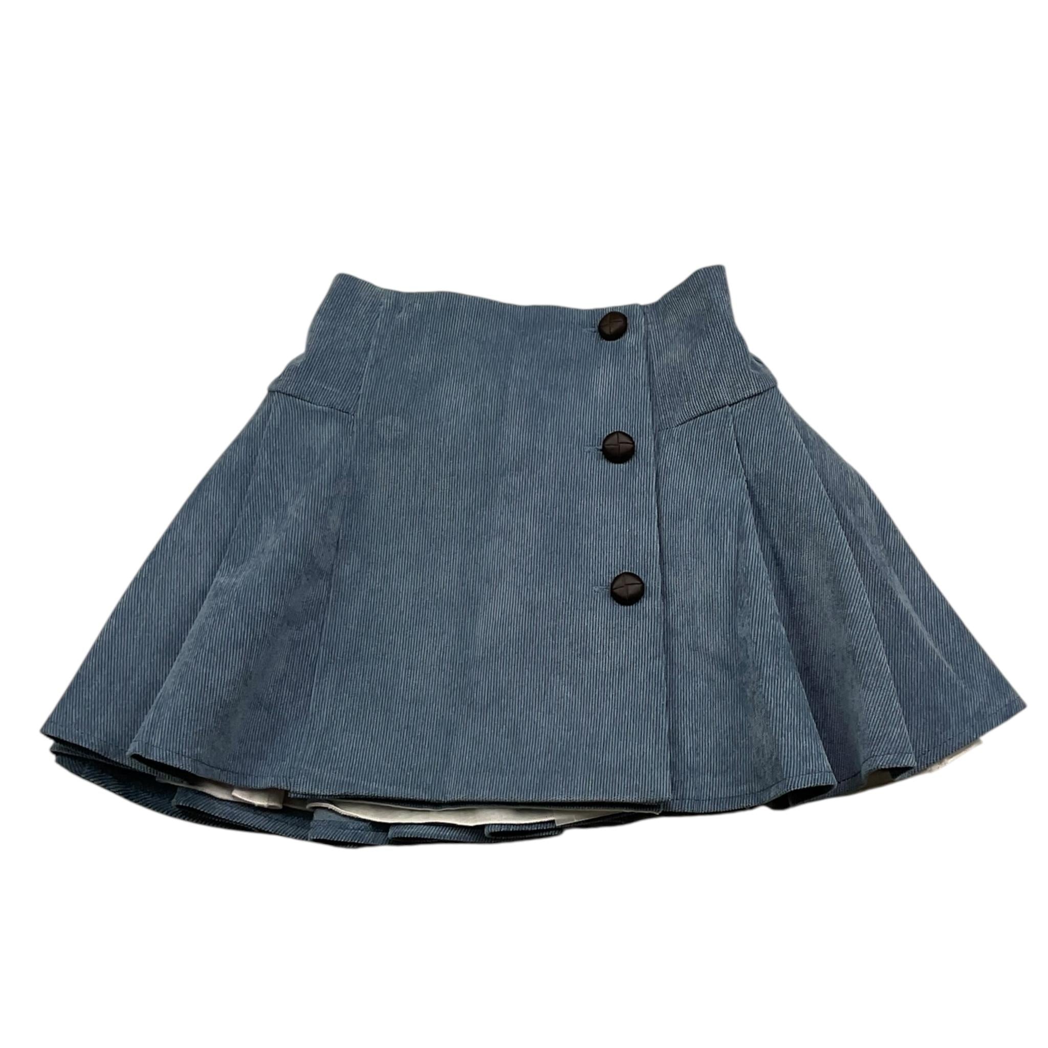 LA STUPENDERIA gonna tinta unita con bottoni in contrast Blu per Bambina TJGN42 BLU LA STUPENDERIA 