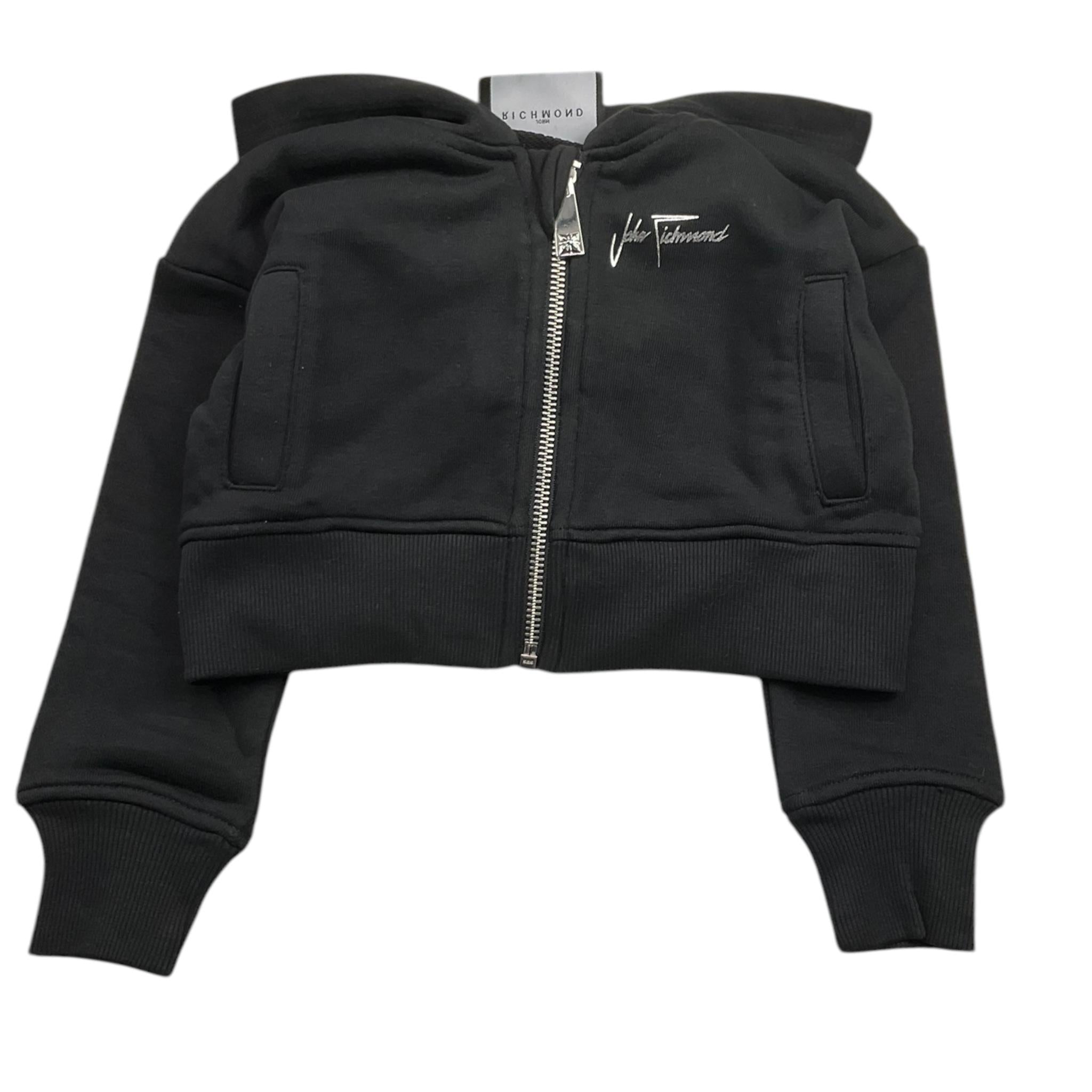 JOHN RICHMOND felpa tinta unita con zip e cappuccio Nero per Neonata RGA24045FEN NERO JOHN RICHMOND 