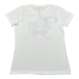 Please T-Shirt tinta unita con Stampa Bianco per Bambina MBD1030G72 BIANCO PLEASE 