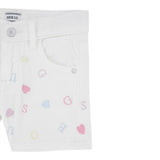 Guess Short Tinta Unita con Ricami per Neonata K5GD15WH630 BIANCO GUESS 