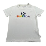 Superga T-Shirt Girocollo tinta unita con Logo Bianco per Bambino SZ212 BIANCO SUPERGA 