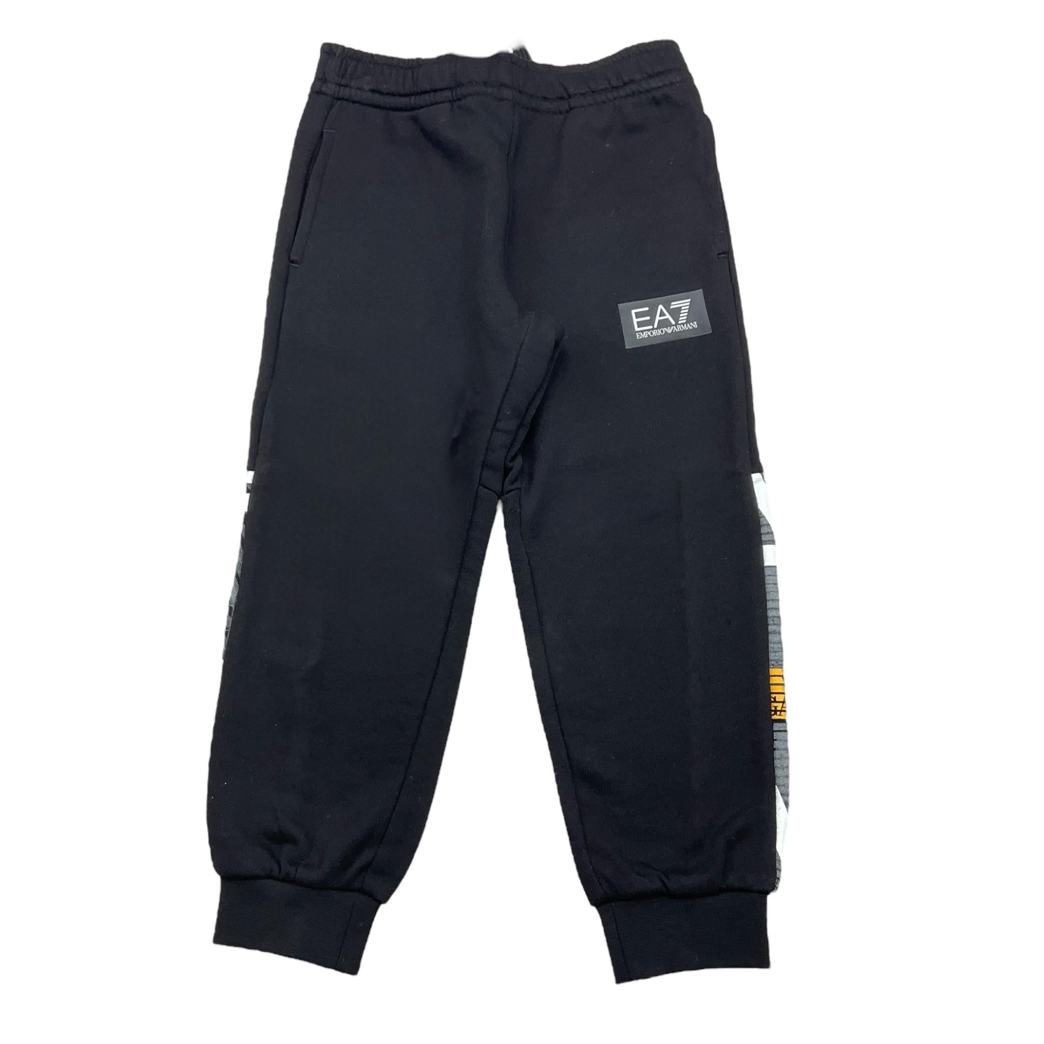 EMPORIO ARMANI pantalone tuta tinta unita con stampa Nero per Bambino 3DBP59 NERO EMPORIO ARMANI 