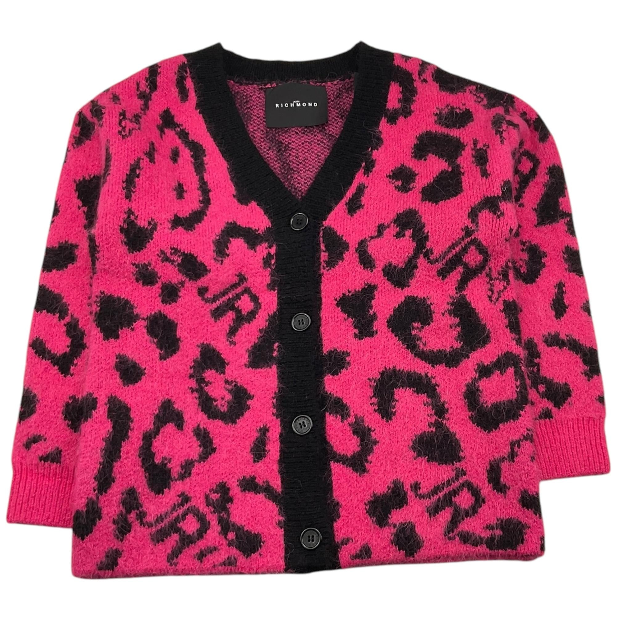 JOHN RICHMOND cardigan fantasia maculata Rosa fluo per Bambina RGA25047CD ROSA FLUO JOHN RICHMOND 