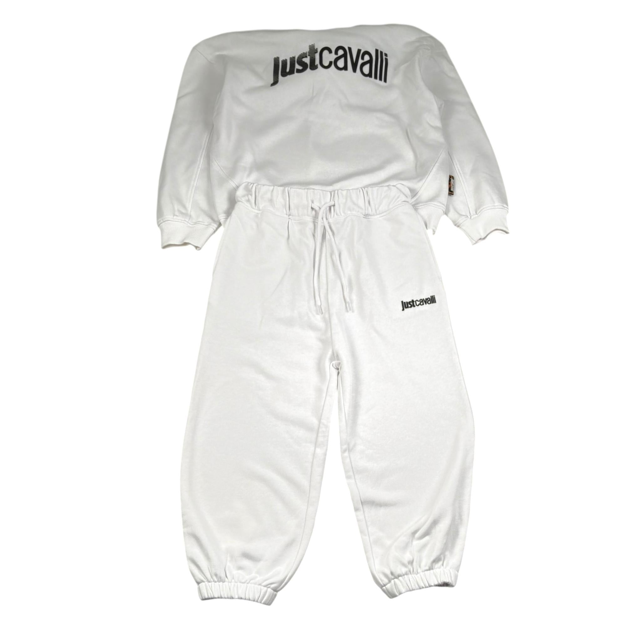 Just Cavalli Completo 2 Pezzi Felpa-Pantalone Tinta Unita per Bambino JGP26012CF BIANCO JUST CAVALLI 