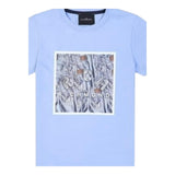 John Richmond T-Shirt Girocollo Tinta Unita con Stampa per Neonato RBP25117TSX AZZURRO JOHN RICHMOND 