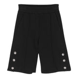 Balmain Bermuda Einfarbig Mit Knöpfen Schwarz Für Jungen