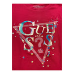 Guess T-Shirt Girocollo Tinta Unita con Logo per Bambina K5RI00K6YW4 FUXIA GUESS 