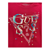 Guess T-Shirt Girocollo Tinta Unita con Logo per Bambina K5RI00K6YW4 FUXIA GUESS 