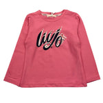LIU JO shirt girocollo tinta unita con stampa in contrasto Rosa per Neonata KF2010 ROSA LIU JO 