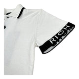 John Richmond Polo Mezza Manica Tinta Unita con Logo per Bambino RBP26147PO BIANCO JOHN RICHMOND 