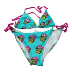 Saint Barth Costume 2 Pezzi Triangol-Mutandina Tinta Unita per Bambina ROLLING VERDE ACQUA SAINT BARTH 